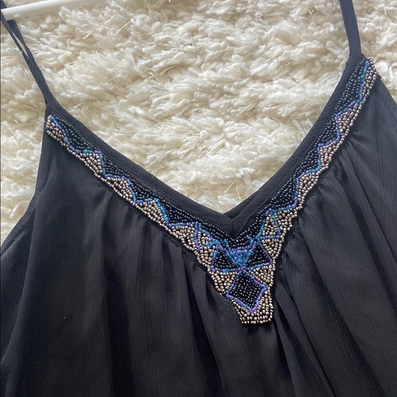 Black Slip Dress with Embroidered Detail - Picture 4 of 7
